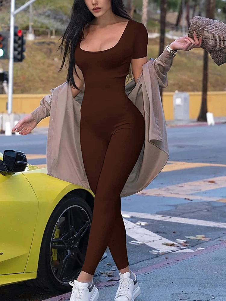Women's Rompers Sleeve Skinny Bodycon Jumpsuits Sports Fitness