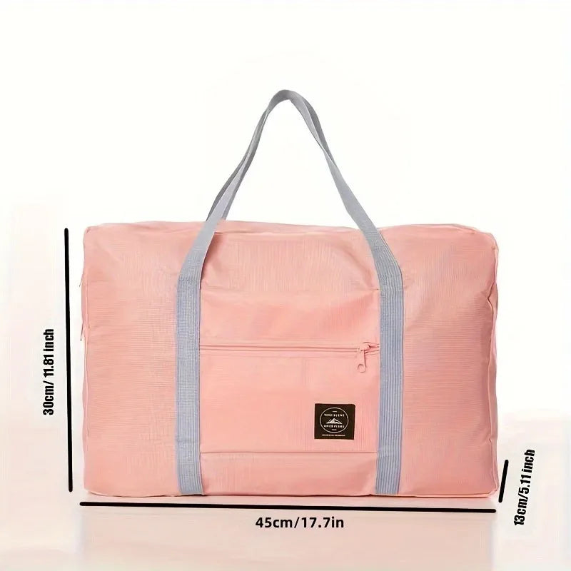 1 set of foldable large capacity travel luggage bag, expandable fitness bag