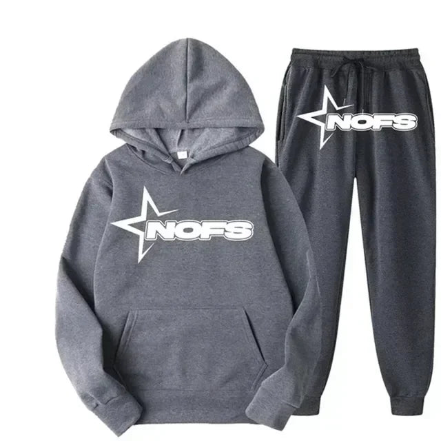 2025 men and women of the same fashion trend hoodie casual two-piece suit jacket