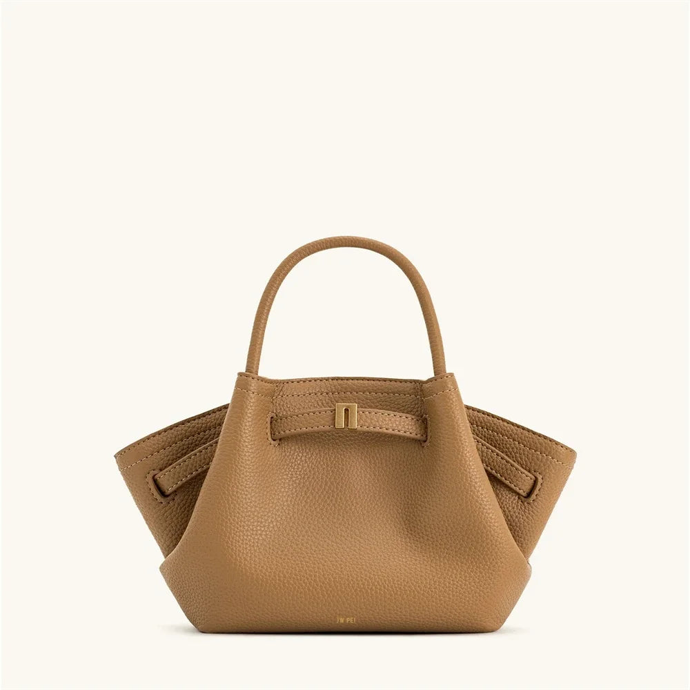 JW PEI 2025 New Women's Canvas Crossbody Shoulder Leather Tote Bag Handbag