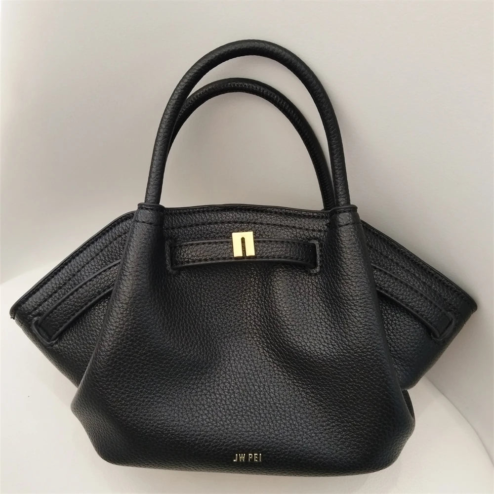JW PEI 2025 New Women's Canvas Crossbody Shoulder Leather Tote Bag Handbag