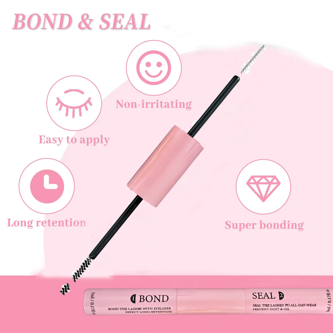 Lashes Glue and Seal Super Strong Hold Lash Extension and Lash Glue Remover