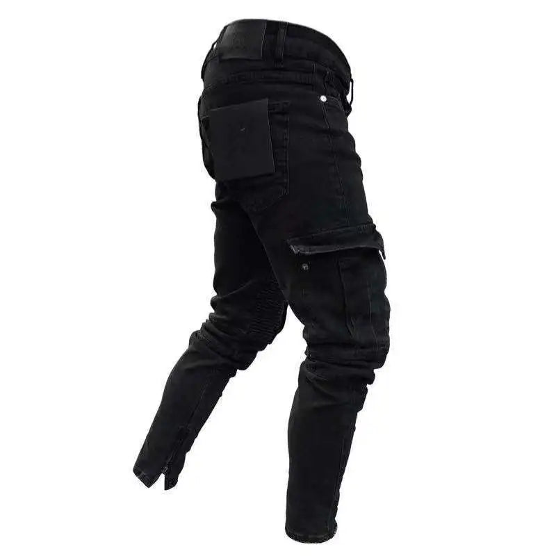Stretch Jeans Denim Pants Elastic Jogging Trousers For Men