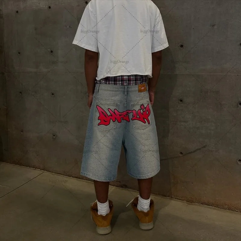 Hip-hop  Casual Loose Jeans Men High Street Fashion American Retro