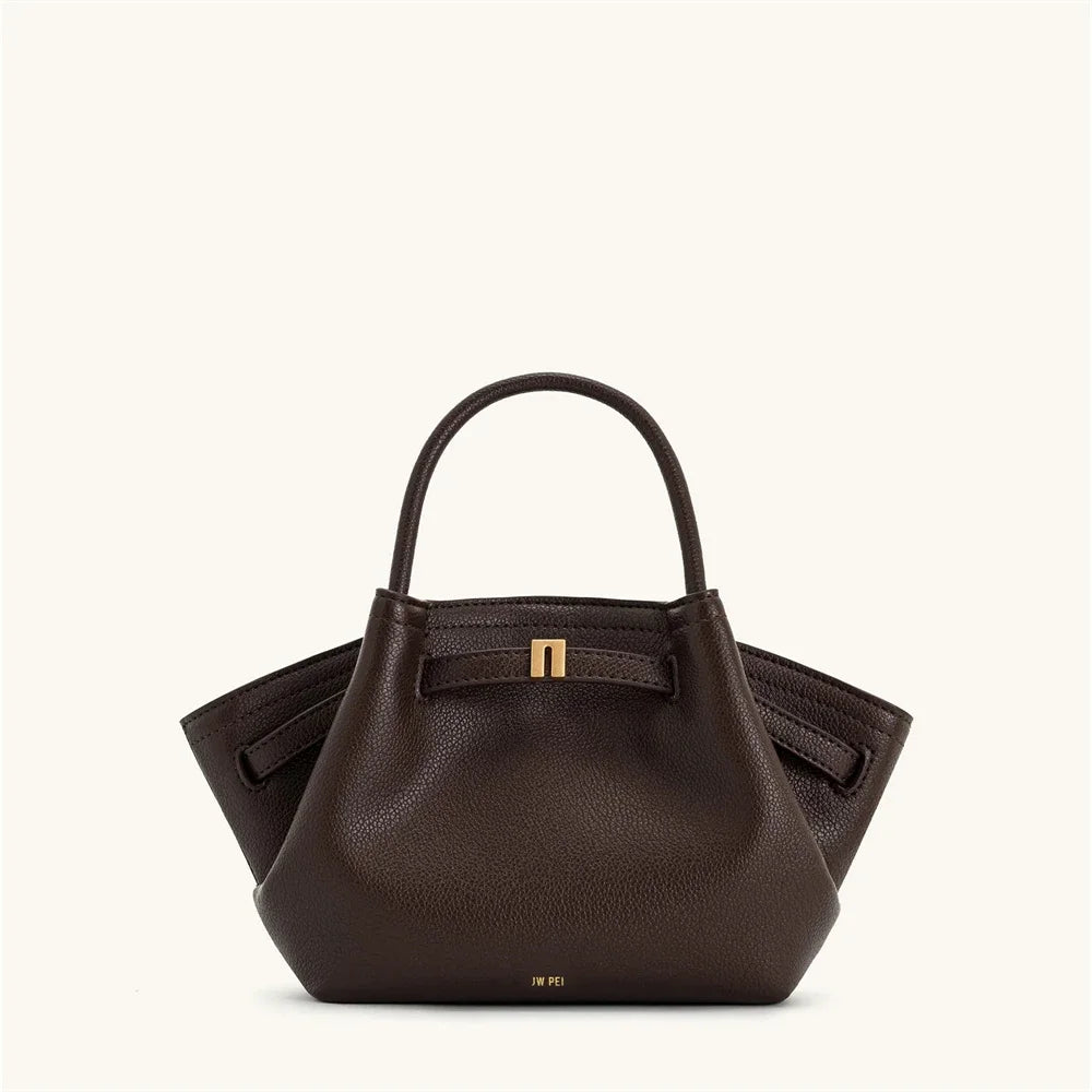 JW PEI 2025 New Women's Canvas Crossbody Shoulder Leather Tote Bag Handbag