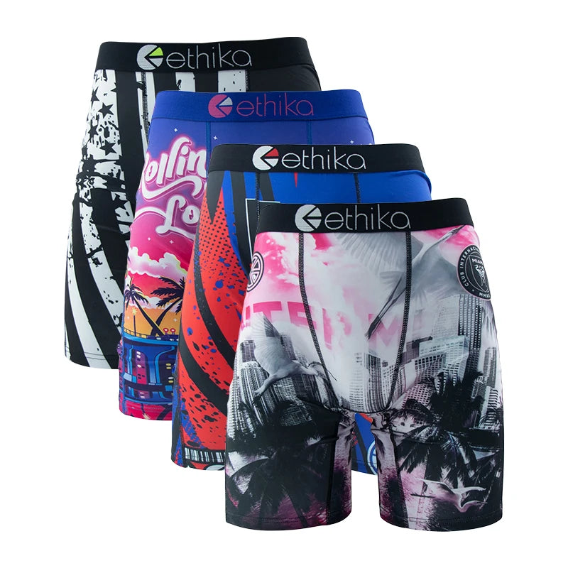 ETHIKA 4Pcs Men Underwear Boxers Breathable