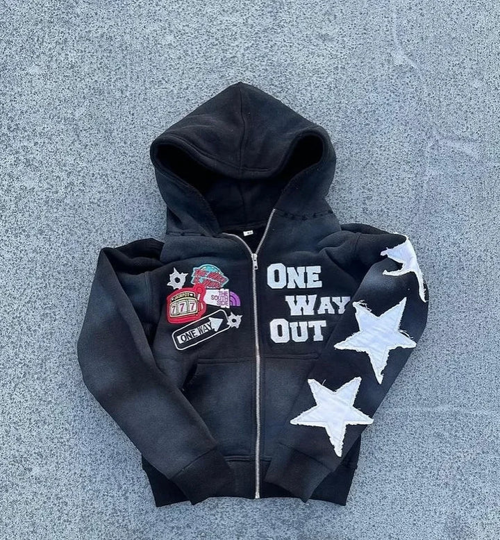 New retro punk oversized Men and Women hoodie sweatshirt hip-hop high street