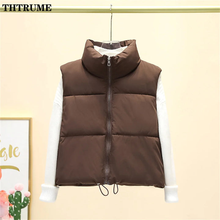 Elegant Quilted Chic Jackets Casual Office Lady Vest