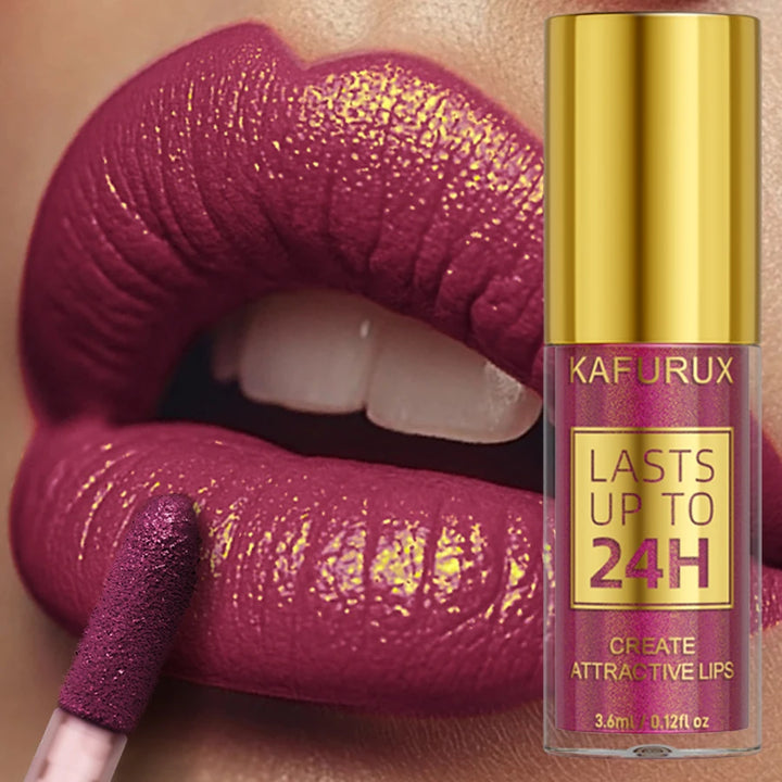 Glitter Metallic Lip Glaze Shiny Long Lasting Lip Gloss Waterproof