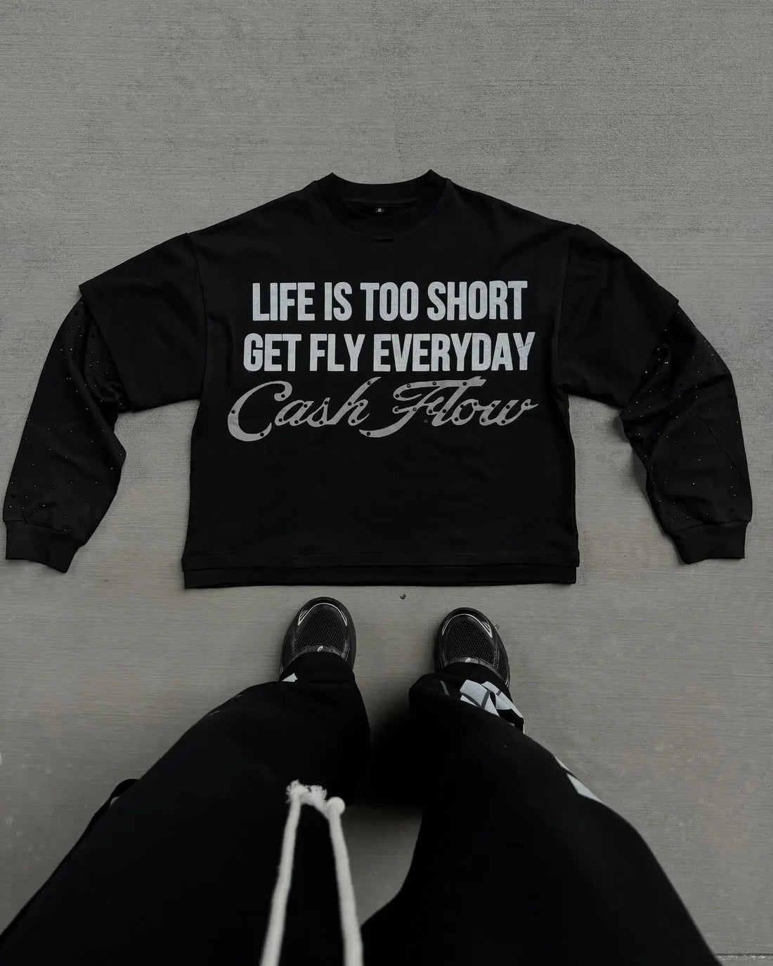 Hip Hop  Retro Hot Diamond Oversized Sweatshirt