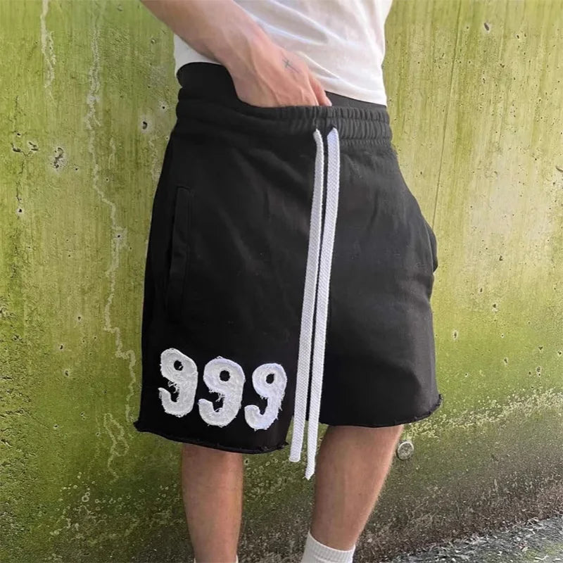 Men's 2025 Summer Hight Street Hip Hop Punk streetwear Shorts Retro 999