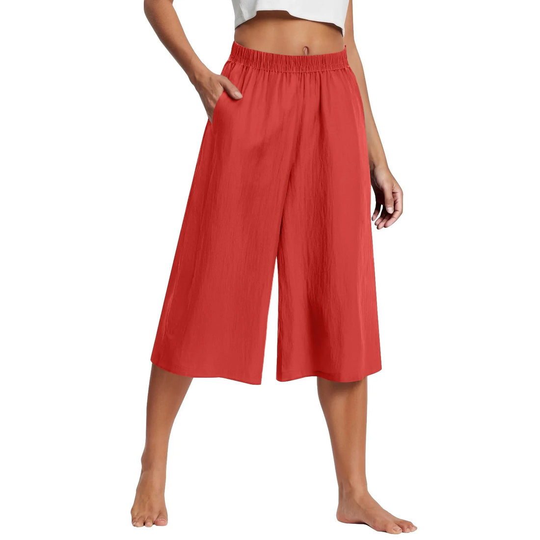 Casual and Versatile Lazy Style Wide Leg Pants With Pockets