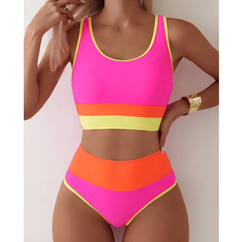 New Sexy High Waist Bikinis 2025 Swimsuits Women Swimwear Female Beach Swim Wear Bathing