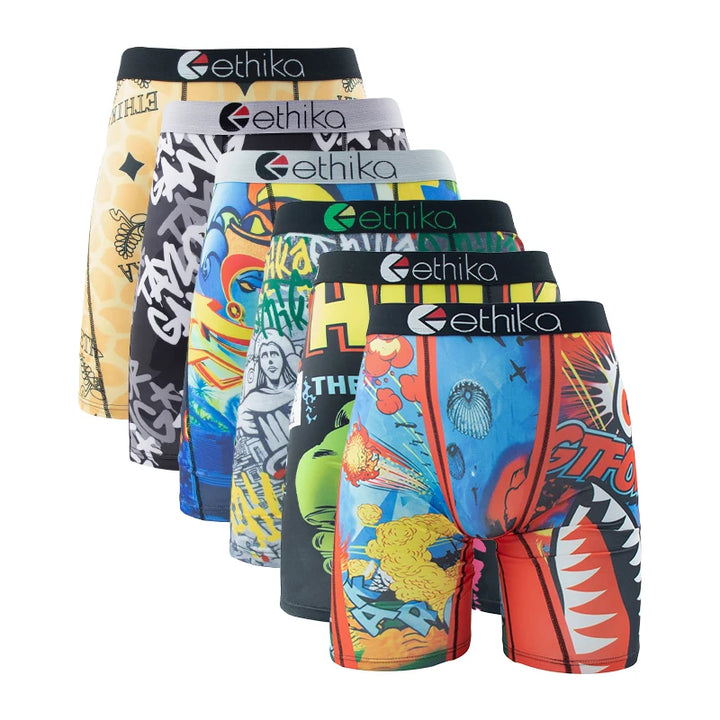 ETHIKA 6Pcs Men Underwear Boxers Breathable