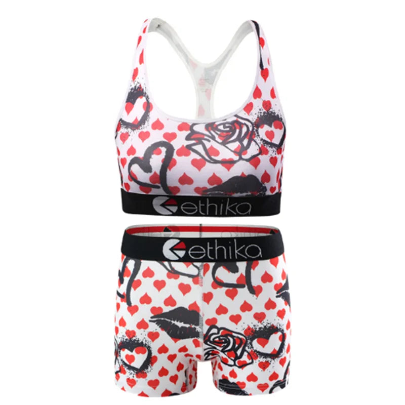 ETHIKA 2025 Women's New Jacquard Two-piece Sports Fitness Set