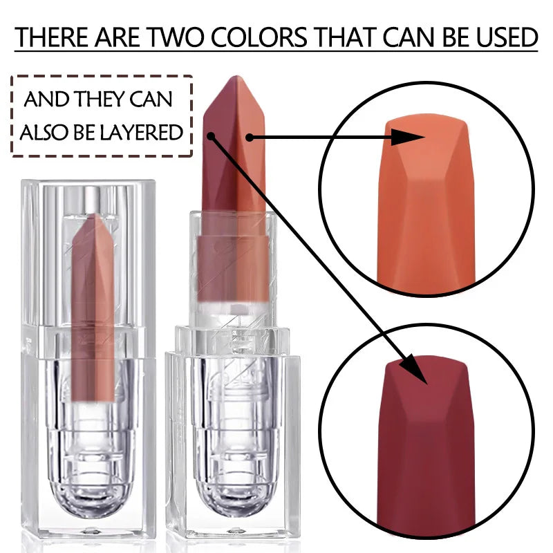 Two-tone Lipstick Pearl Matte Lasting Waterproof