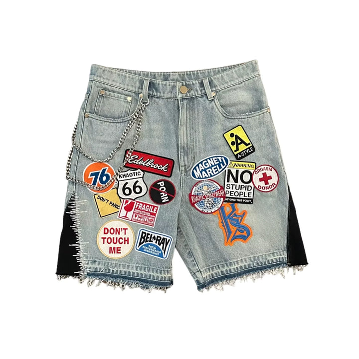 Streetwear Mens And Womens Denim Shorts Jeans Hip Hop Street