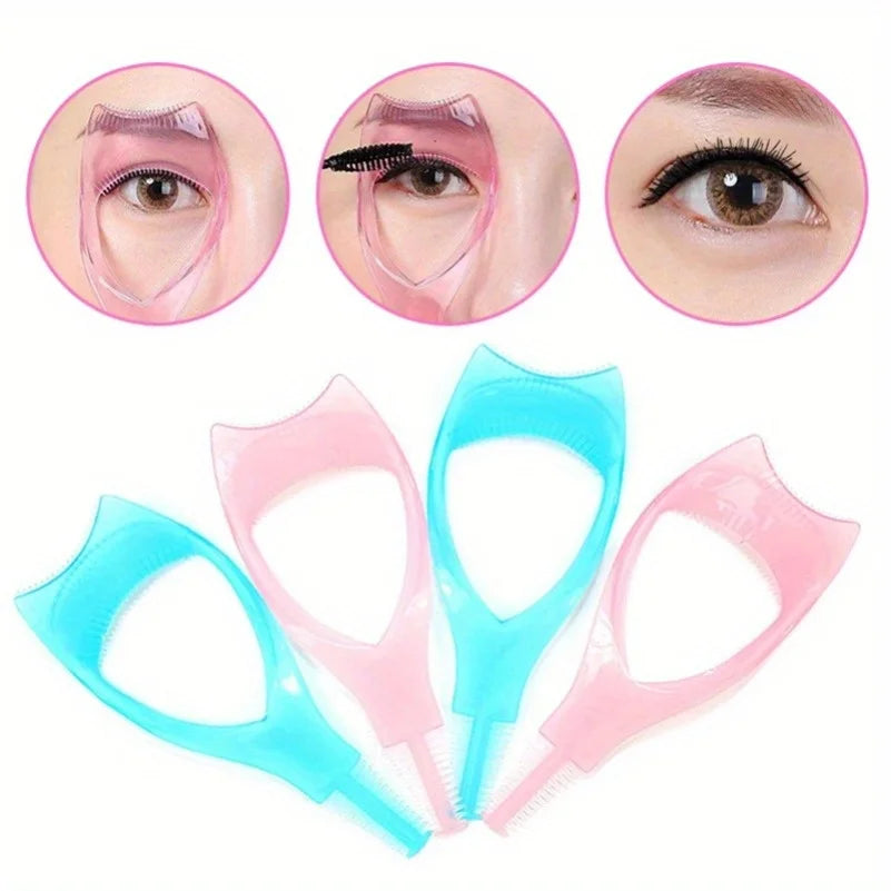 3 in 1 Mascara Applicator Template with Eyelash Curler Guard and Case