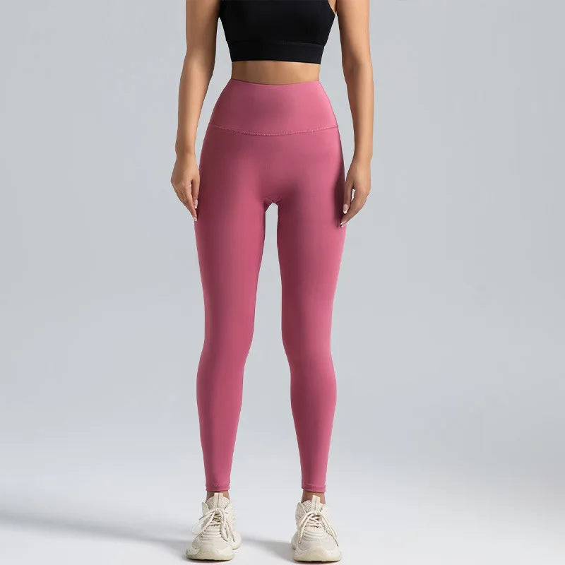 Yoga Pants with Abdominal Compression and Nude Running Leggings