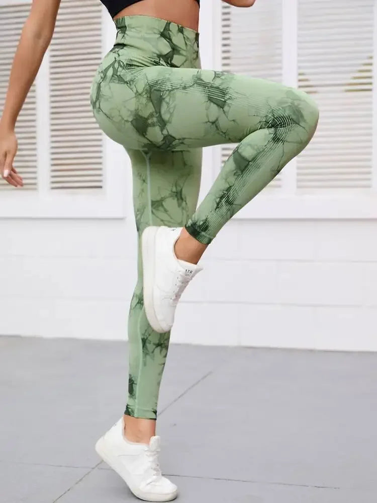 Seamless Tie-dye Yoga Stretch Sports Leggings