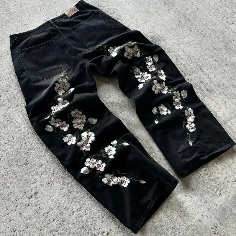 streetwear Hip Hop gothic men And women wide leg jeans