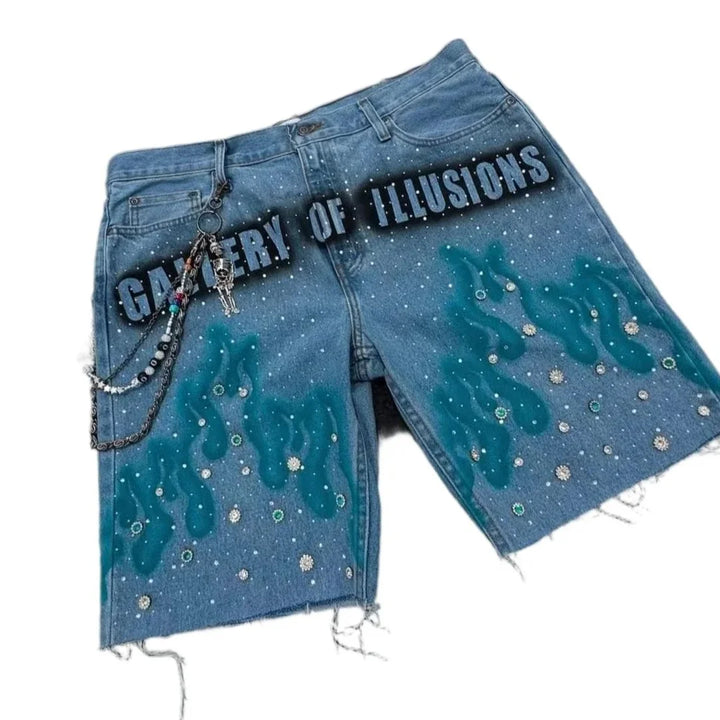 Street Hiphop Denim Shorts of Men Clothing Casual Loose Pants