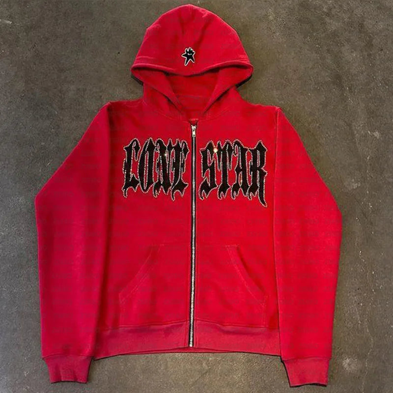 Foreign trade hip-hop hooded sweatshirt hot stamping diamond Designer