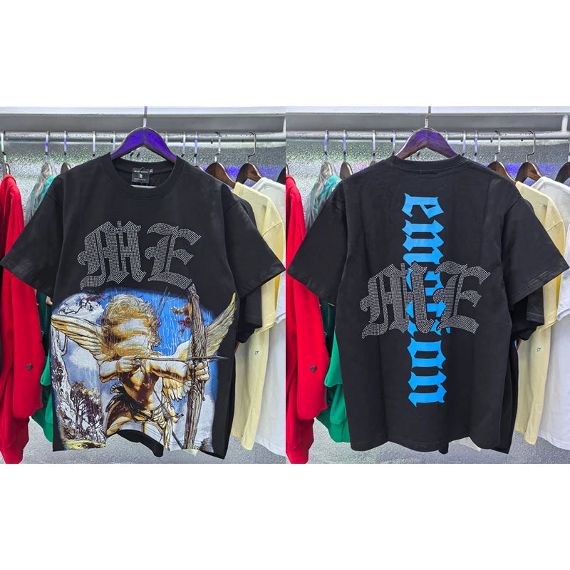 New Summer MIXED EMOTION T-Shirt Men's Streetwear Loose Oversized Top