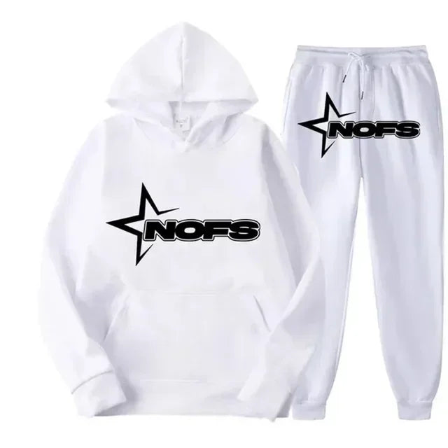 2025 men and women of the same fashion trend hoodie casual two-piece suit jacket
