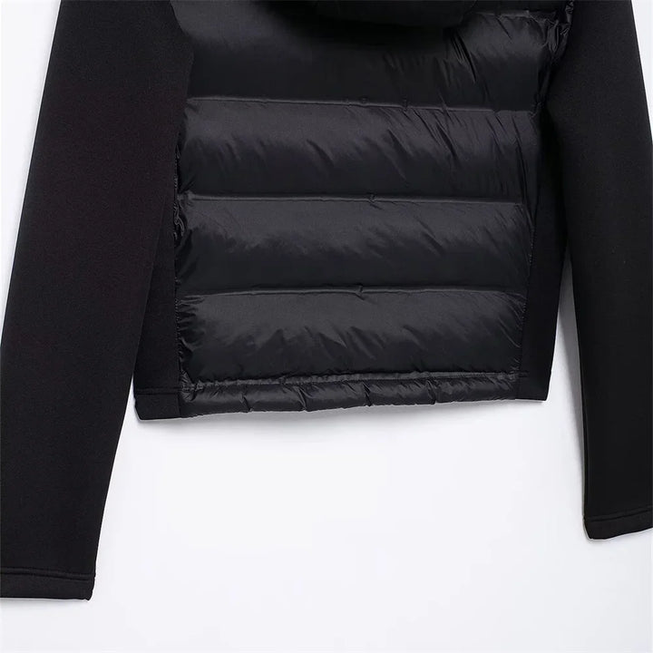 Jacket High Collar Long Sleeves Hooded Splice Warm coat Autumn and Winter Outerwear
