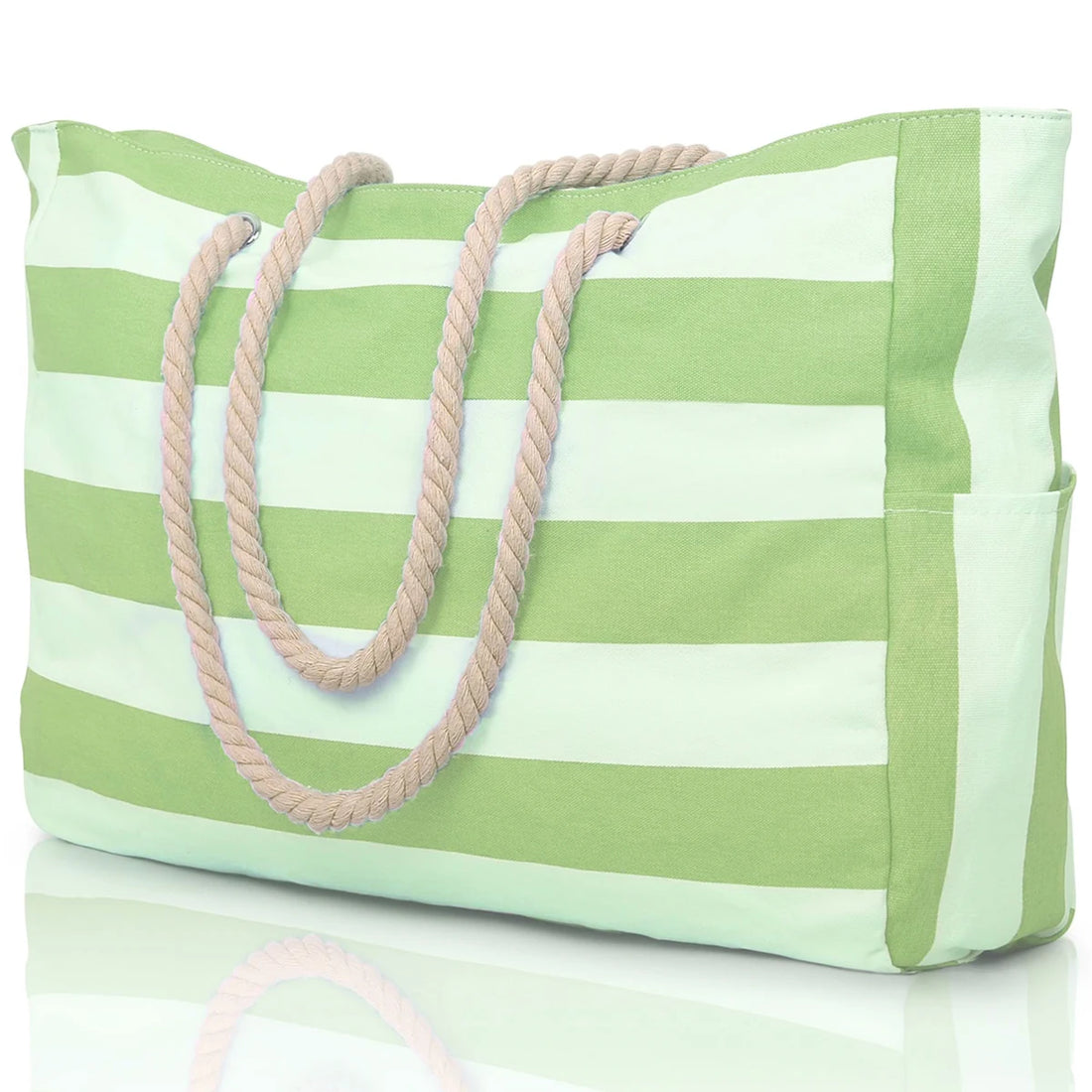 Striped zipper outer bag for outdoor travel and vacation waterproof resistant canvas
