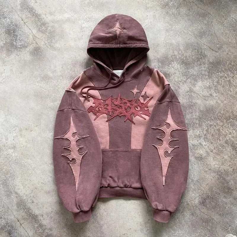 Sweatshirt retro  design hoodie women 2025 winter hip hop