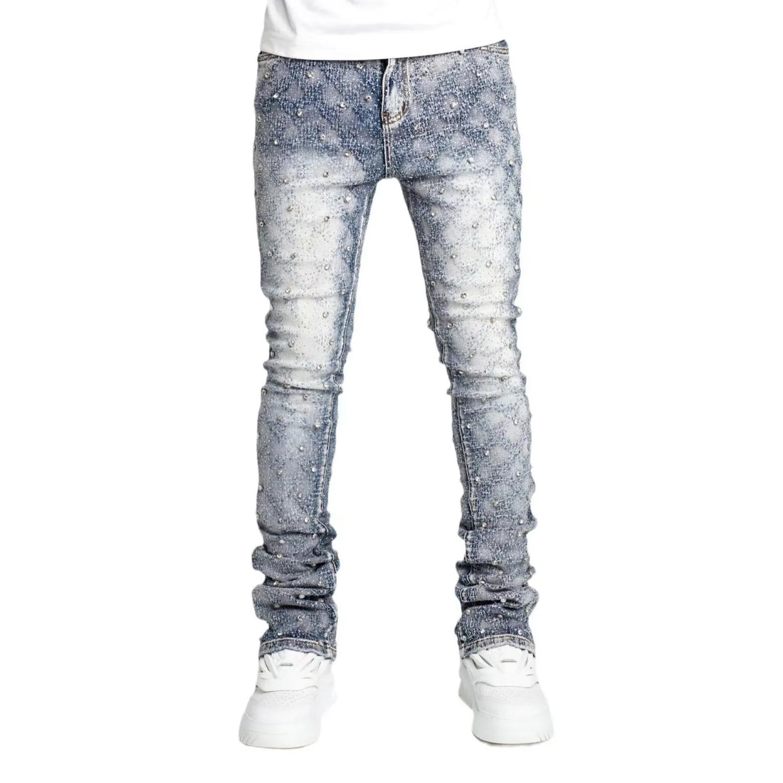 Designer Pearls Skinny Jeans For Men 2025 New Fashion American And  European Street Denim Pants
