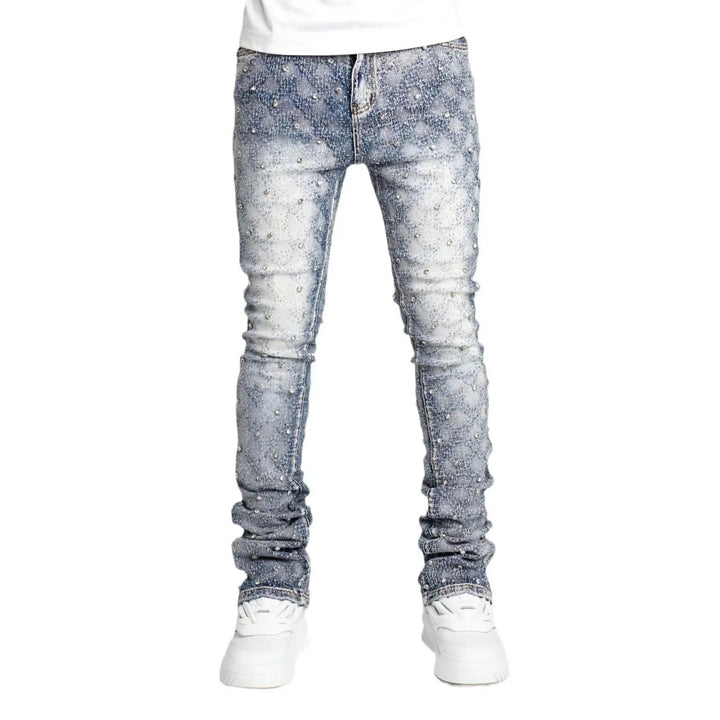 Designer Pearls Skinny Jeans For Men 2025 New Fashion American And  European Street Denim Pants