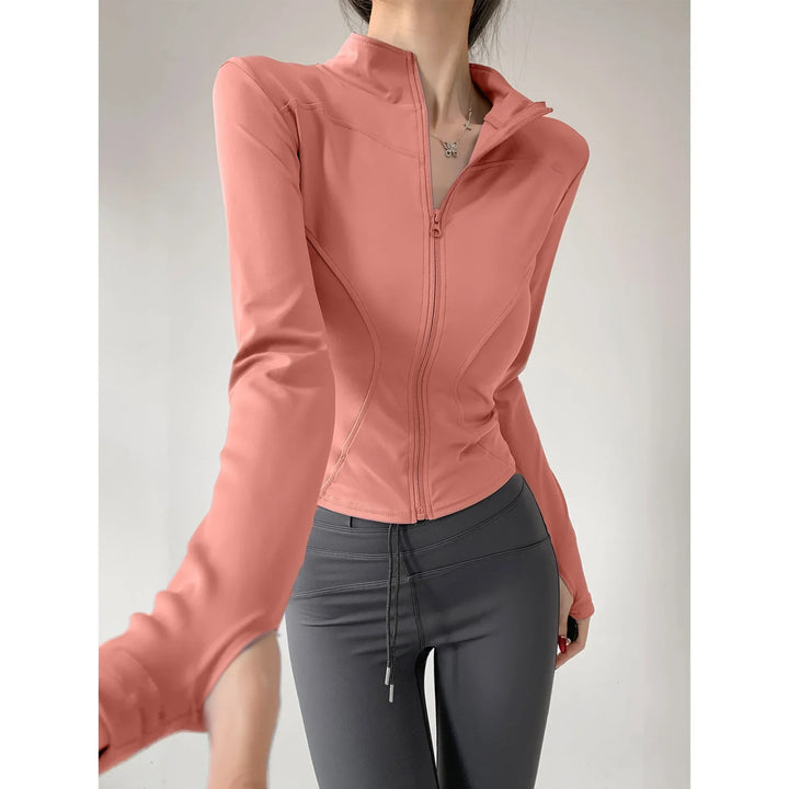 Women's Jacket Sport Coat Tight Yoga Wear Long Sleeve