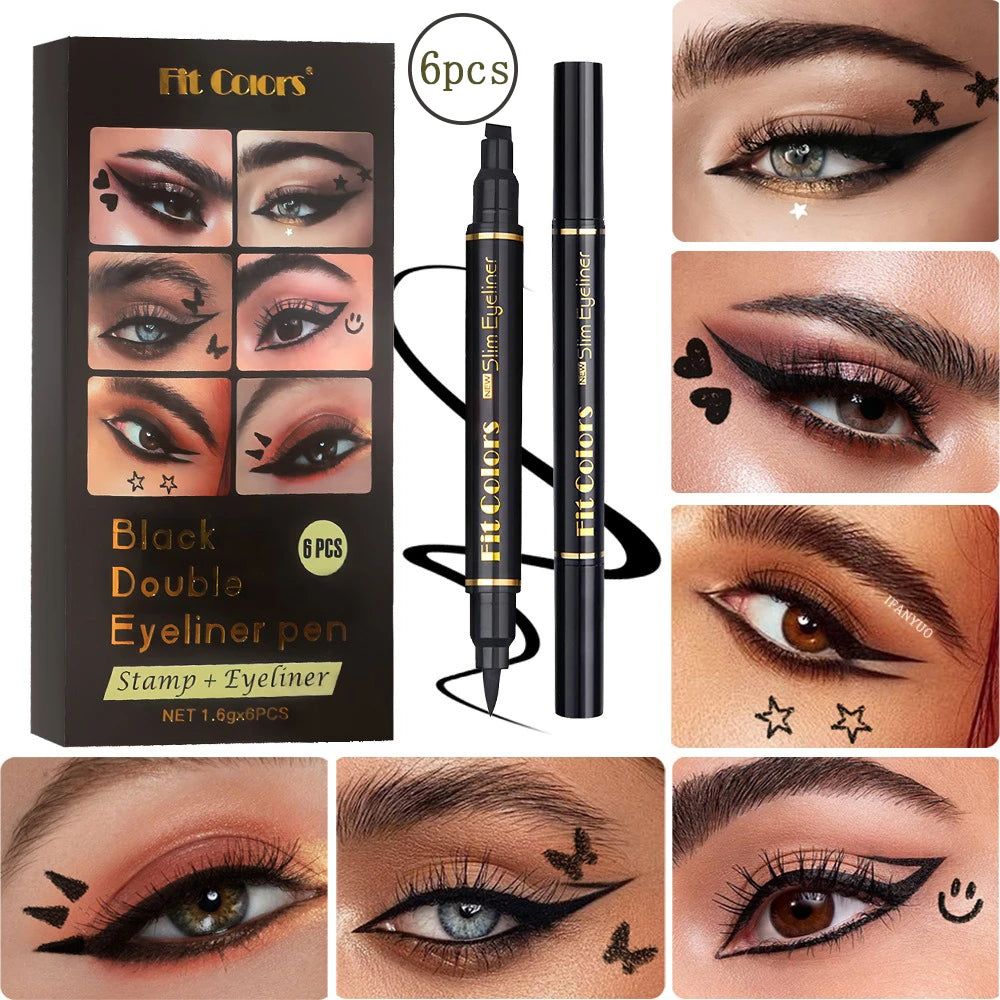 6PCS Stamp Liquid Eyeliner Set Waterproof Fast Dry