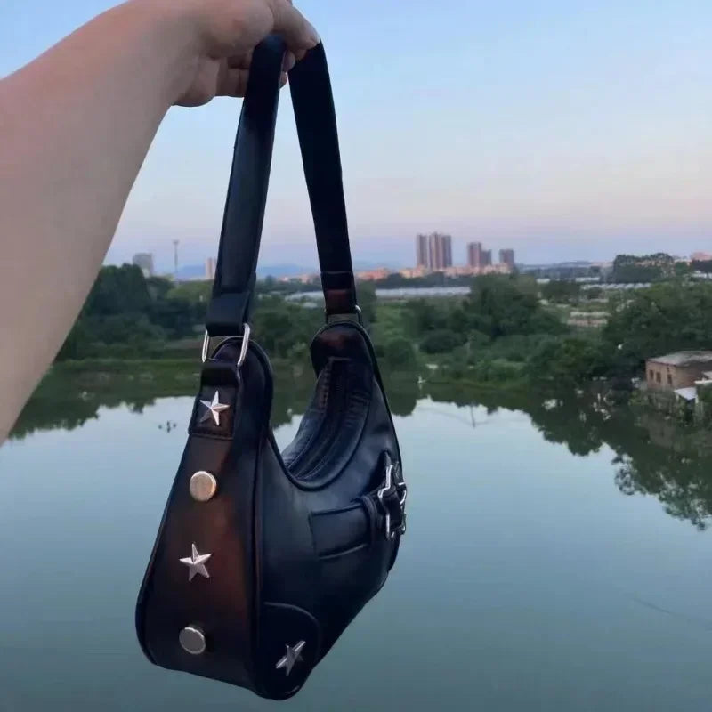 Vintage Korean Casual Cute Star Shoulder Tote Bag Ladies