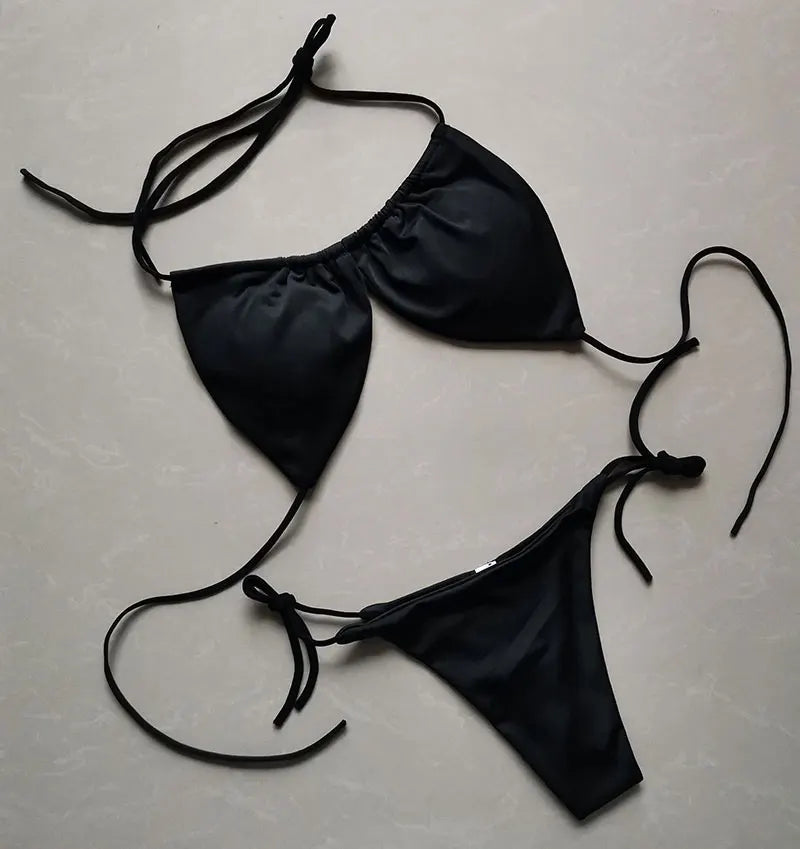 Summer Sexy Bikini set Push-up padded Bra Thong Split Swimwear