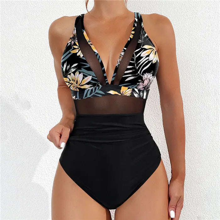 2025 Leaf Swimwear Women Skinny One Piece Swimsuit Biquini