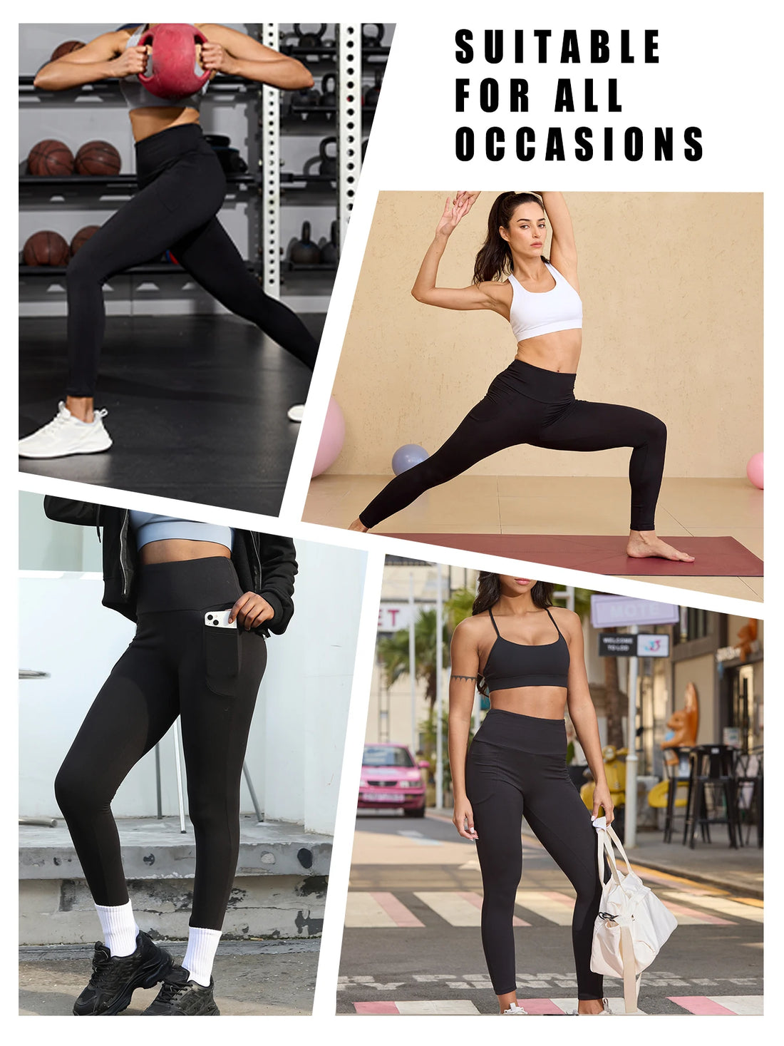 Super Soft Sports Leggings With Pockets Workout Yoga Running Push Up Gym Fitness