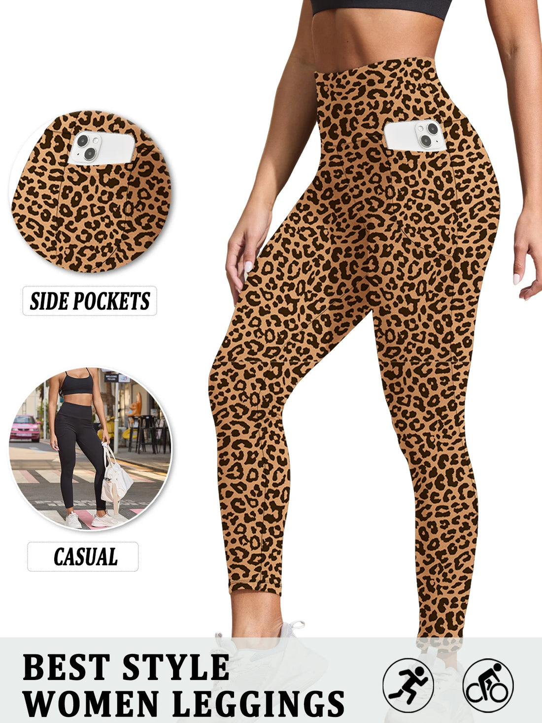 Super Soft Sports Leggings With Pockets Workout Yoga Running Push Up Gym Fitness