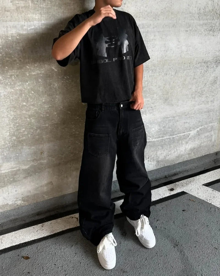 streetwear Hip Hop gothic men And women wide leg jeans