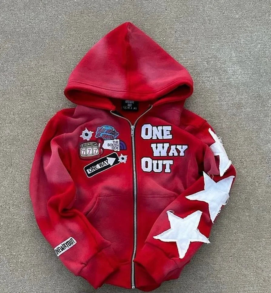 New retro punk oversized Men and Women hoodie sweatshirt hip-hop high street