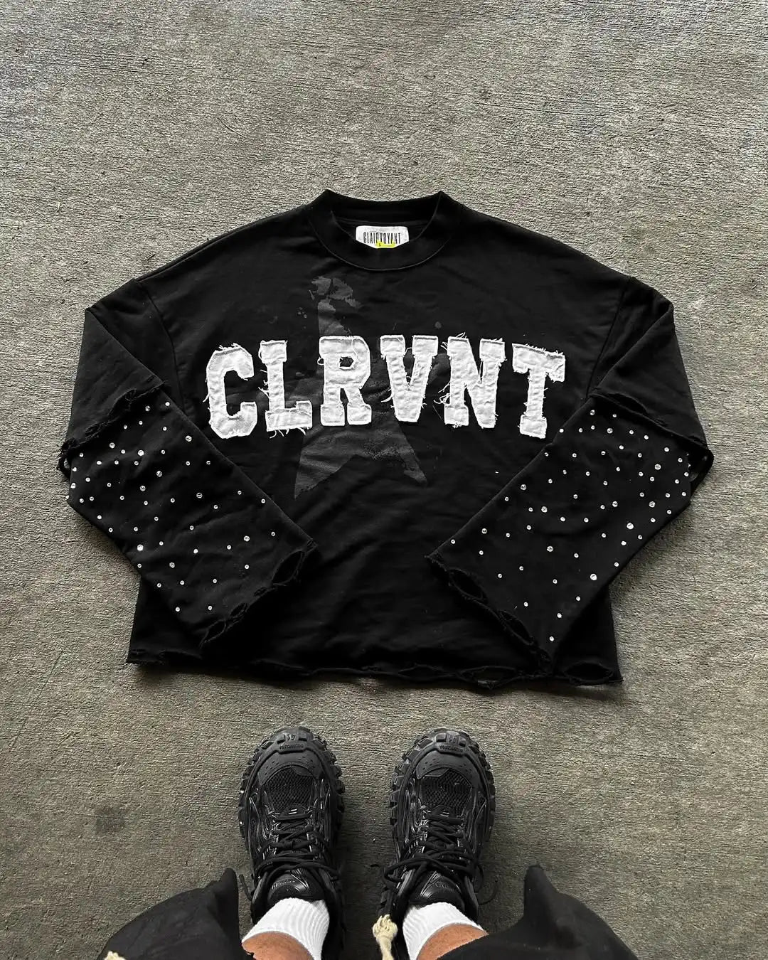Hip Hop  Retro Hot Diamond Oversized Sweatshirt