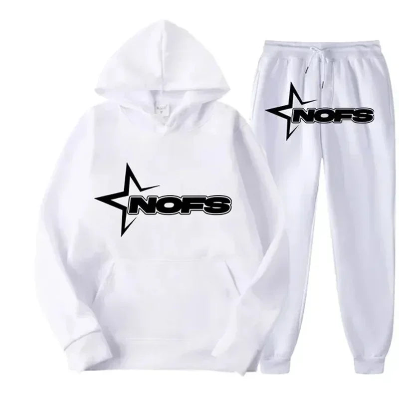 2025 men and women of the same fashion trend hoodie casual two-piece suit jacket