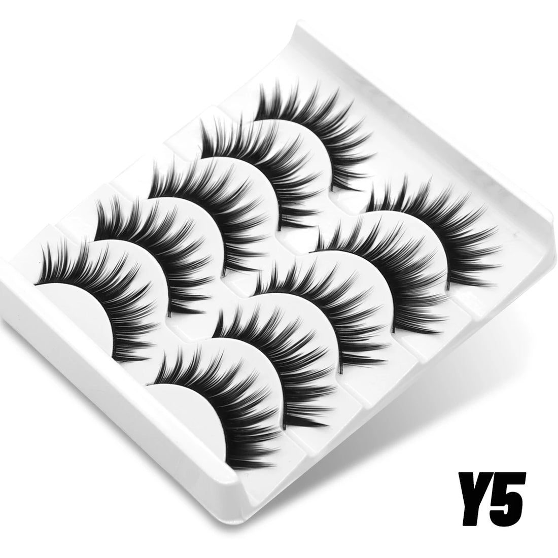 GROINNEYA Strip Lashes Extensions Thick Soft Curly Lashes Makeup