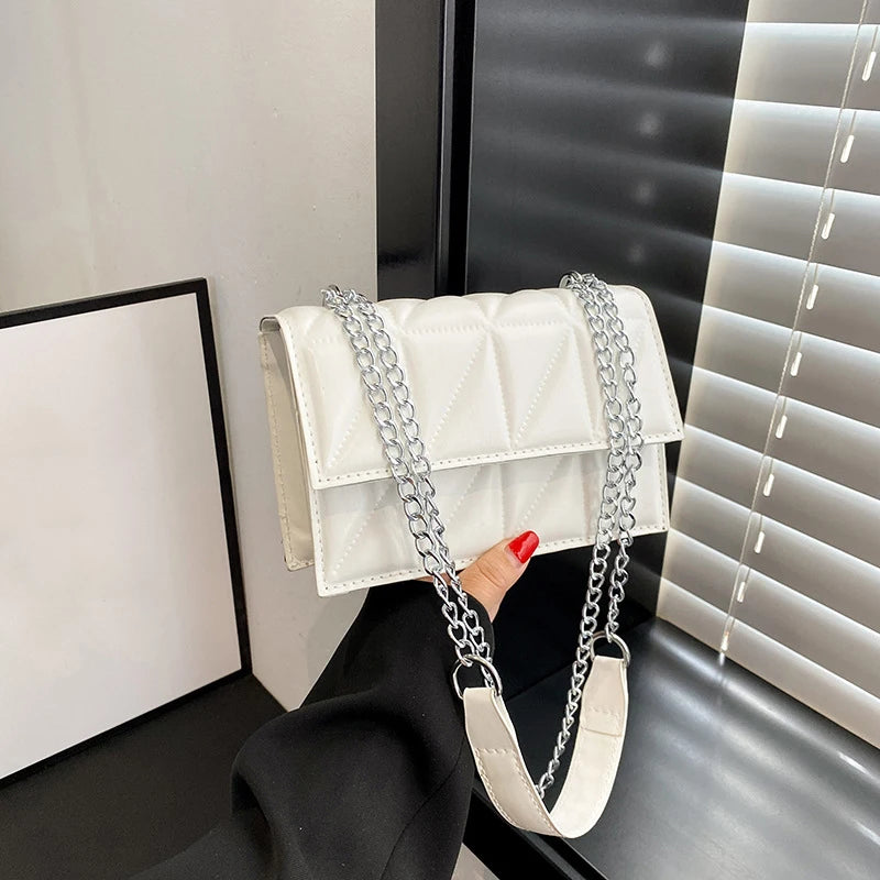 Designer Women Shoulder Bag PU Leather Handle Handbags Chain Strap Crossbody
