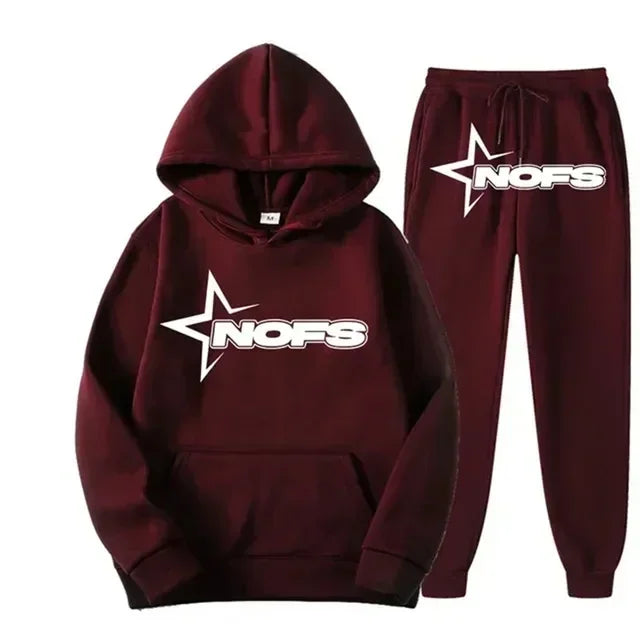 2025 men and women of the same fashion trend hoodie casual two-piece suit jacket