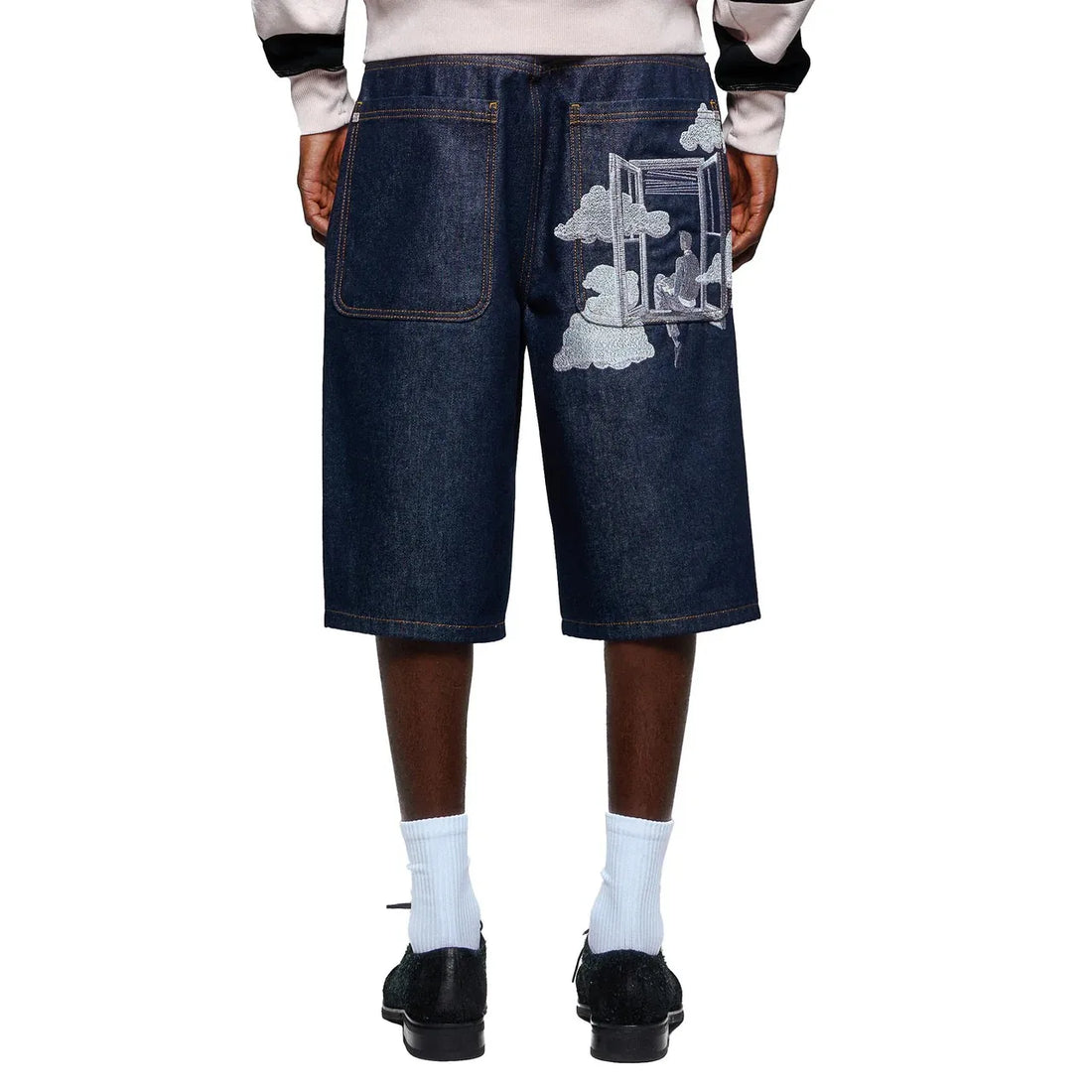 On Air Shorts Men Casual Denim Jorts Hip Hop Skateboard Streetwear