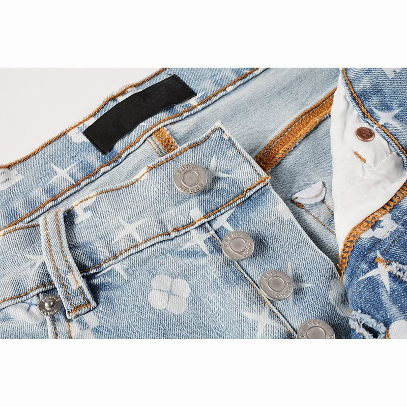 American Men's High Street Distressed  Stretch Skinny Jeans Pants